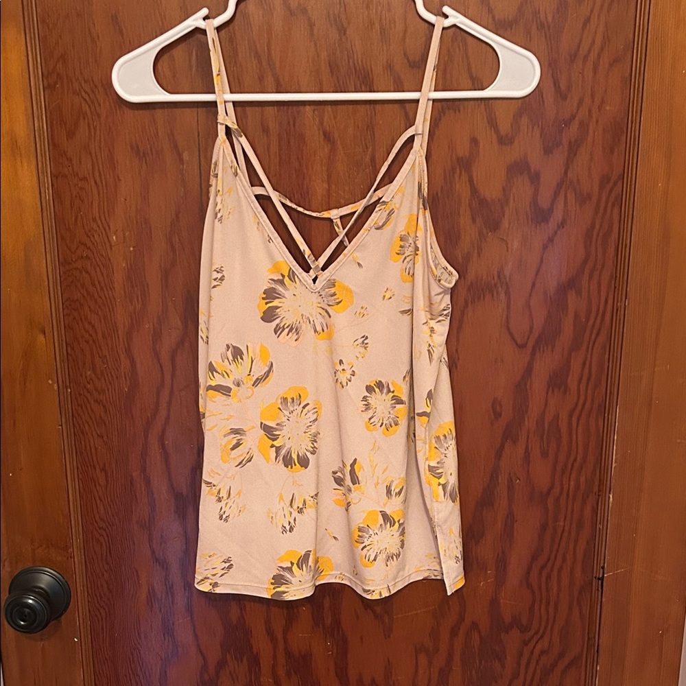 Free People Purple and Yellow Floral Camisole